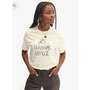 Clare V Classic Tee Cream  Le Weekend size XS
Cotton Crewneck